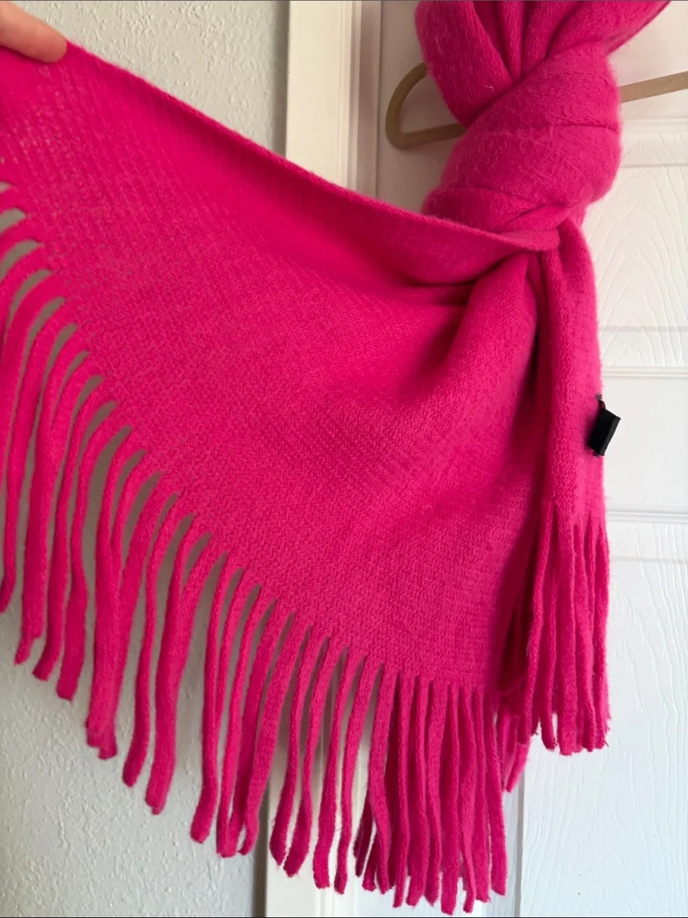 Steve Madden Hot Pink Fringe Scarf
